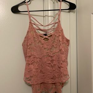 Express Pink Lacy Top